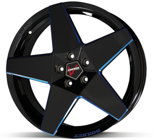 Borbet A Black Blue 8x18 5x112 ET45